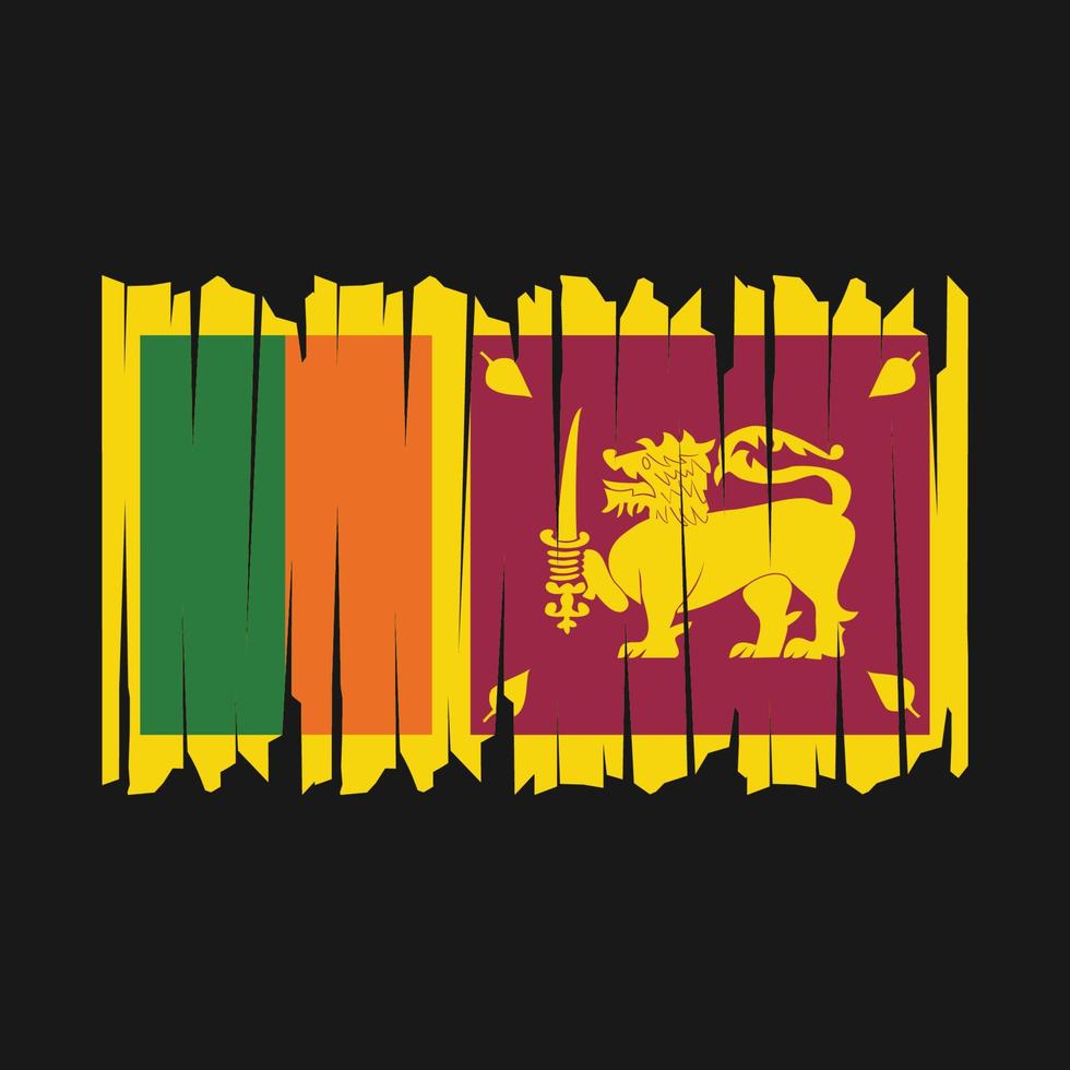 Sri Lanka Flag Brush vector