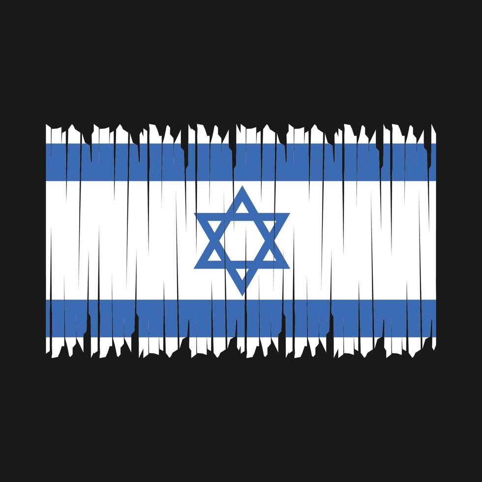 cepillo de bandera de israel vector