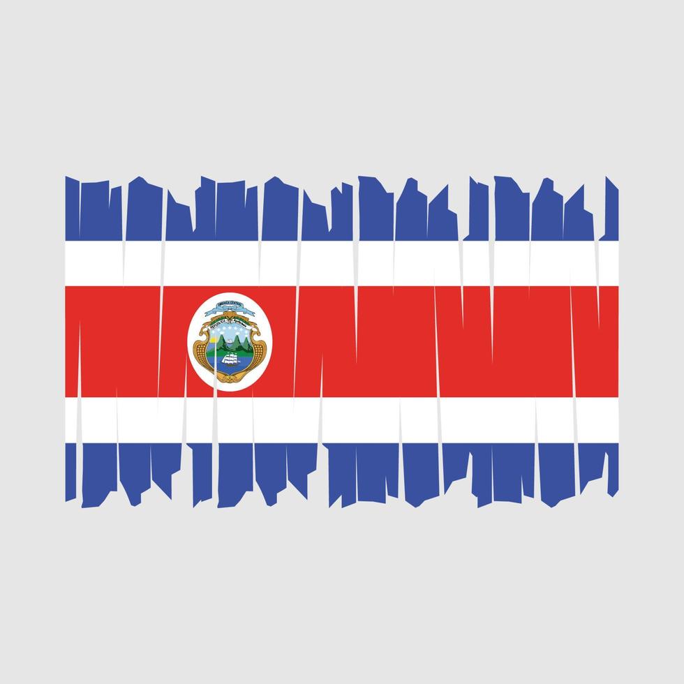 cepillo de la bandera de costa rica vector