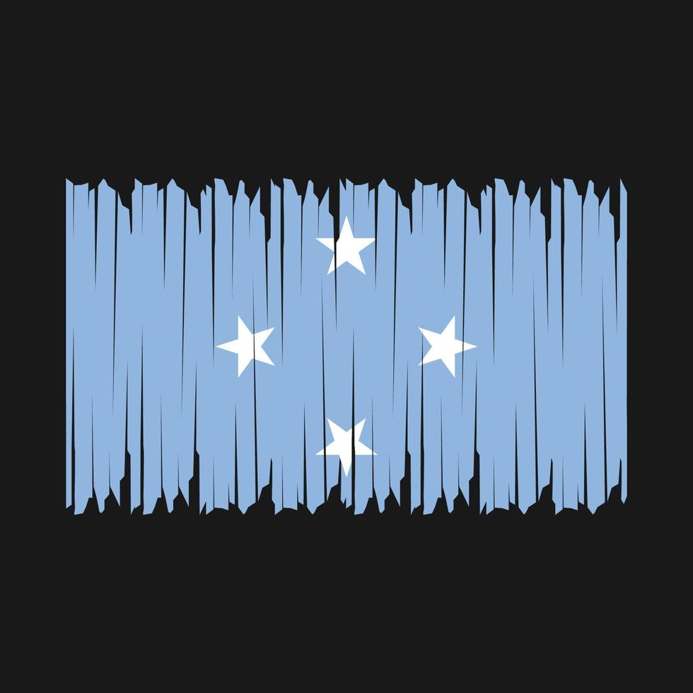 cepillo de bandera de micronesia vector