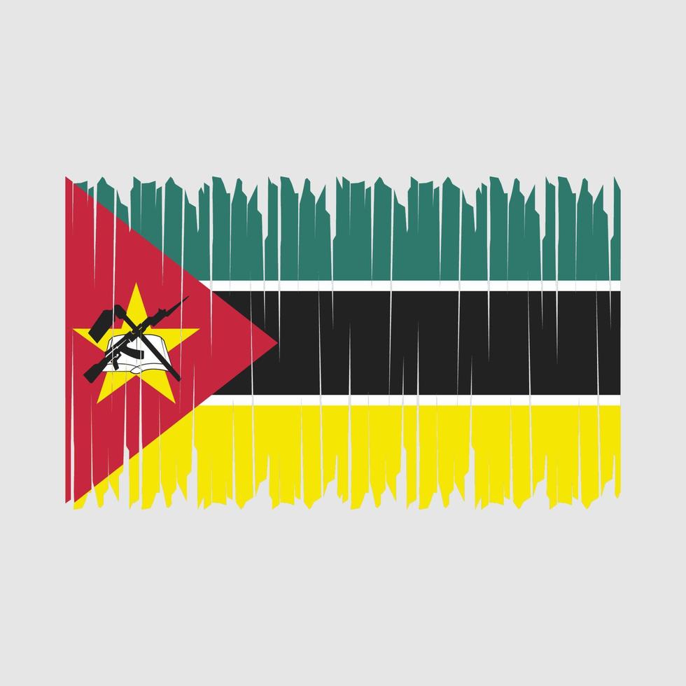 pincel de bandera de mozambique vector