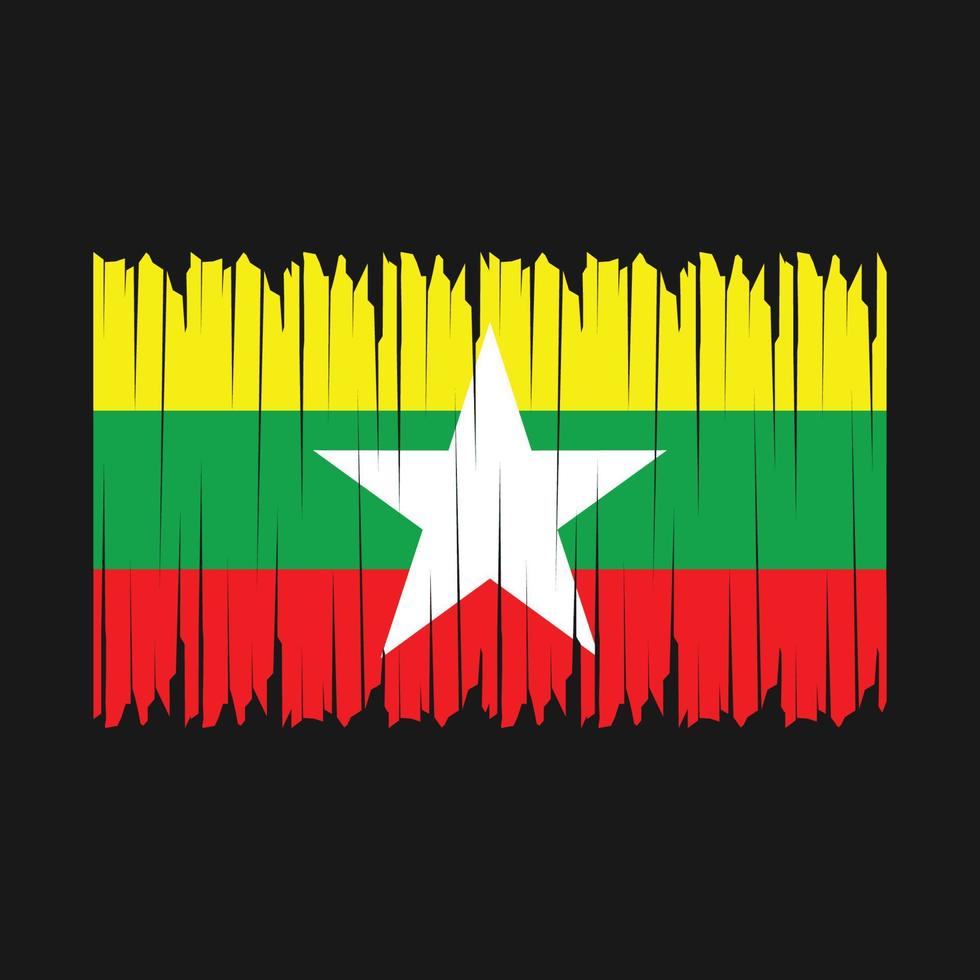 Myanmar Flag Brush vector