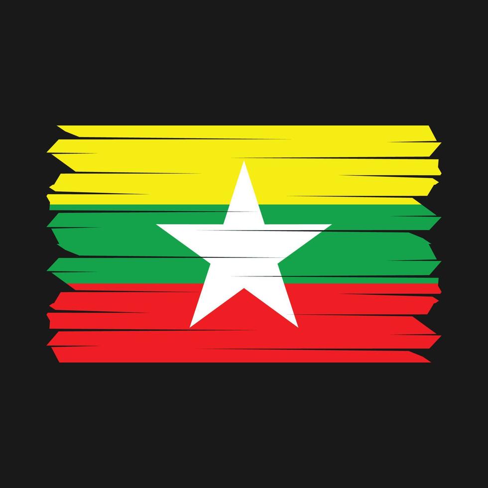 Myanmar Flag Brush vector