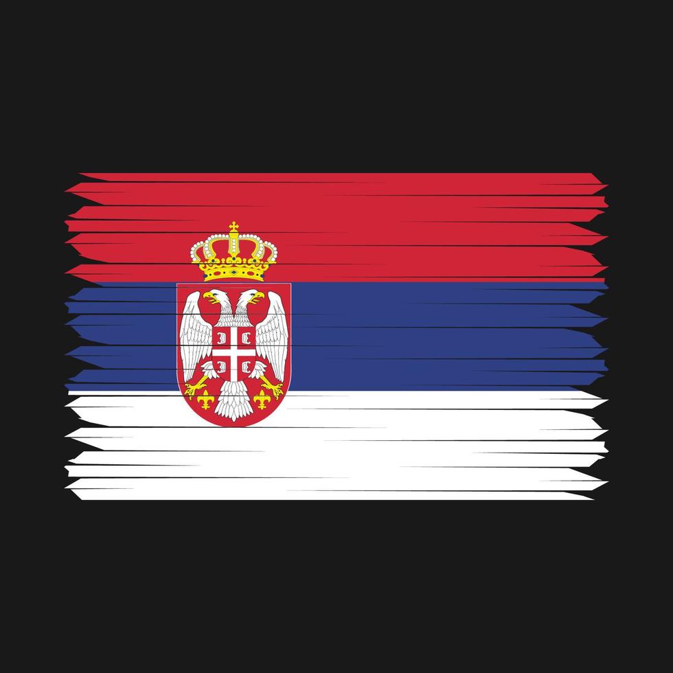 pincel de bandera de serbia vector