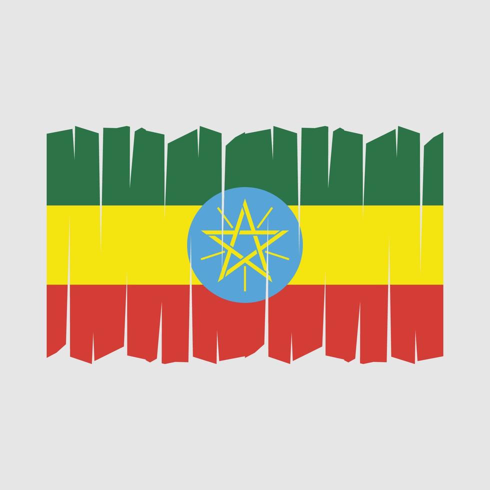 Ethiopia Flag Brush Vector