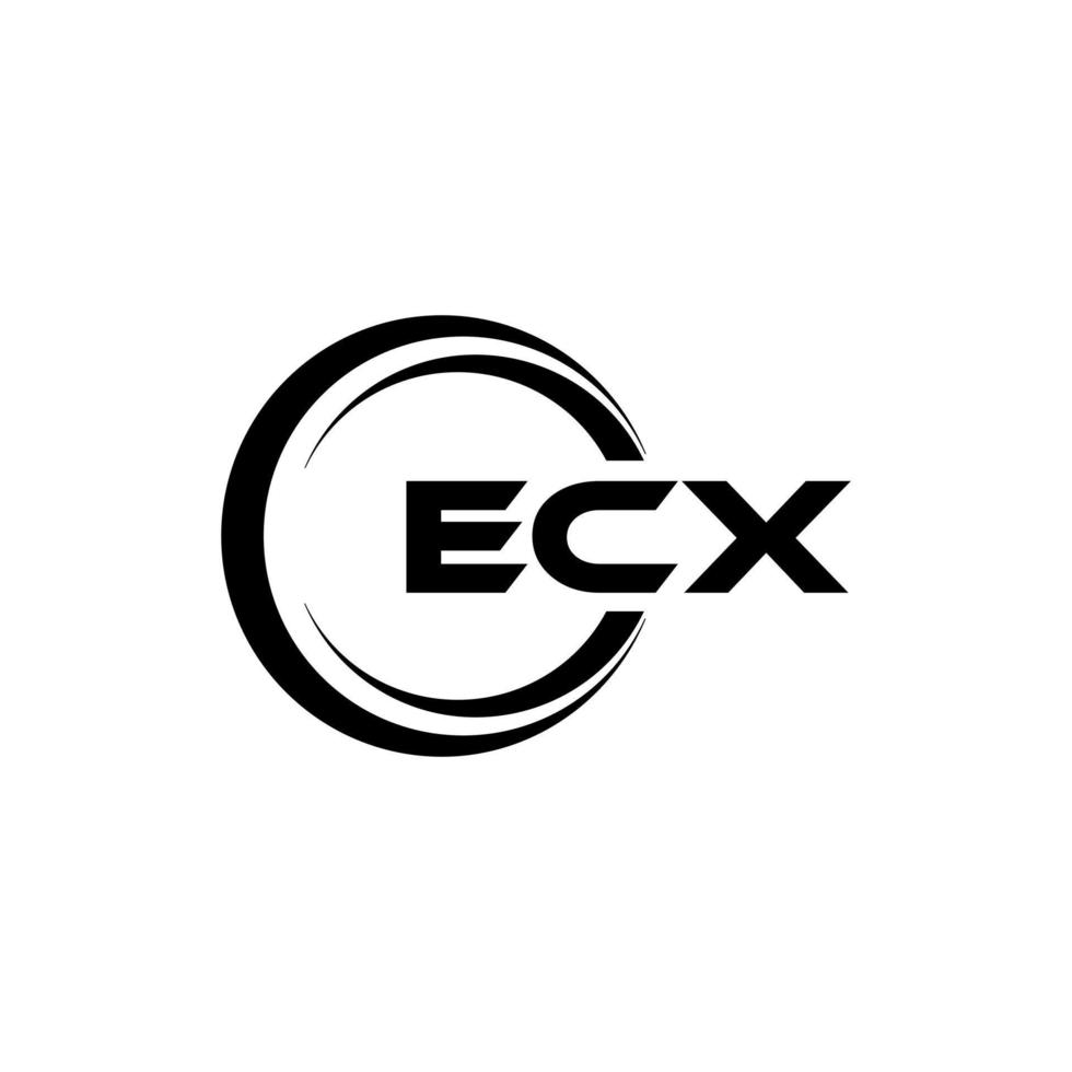ECX letter logo design in illustration. Vector logo, calligraphy designs for logo, Poster, Invitation, etc.