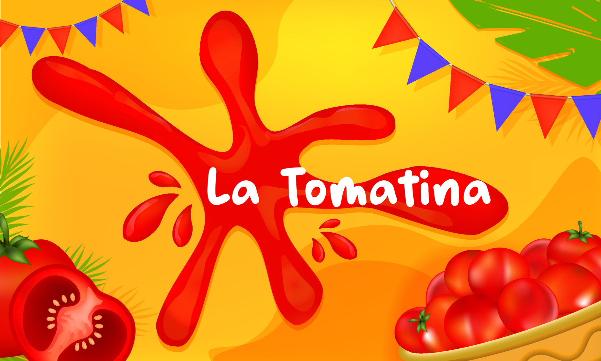 La Tomatina festival banner. La Tomatina in Spain. tomato fight. tomato battle 21670342 Vector
