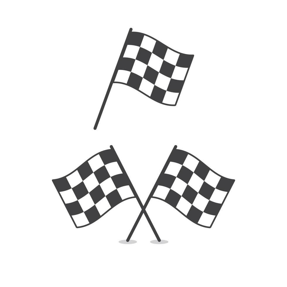 banderas terminar icono conjunto aislado vector ilustración.