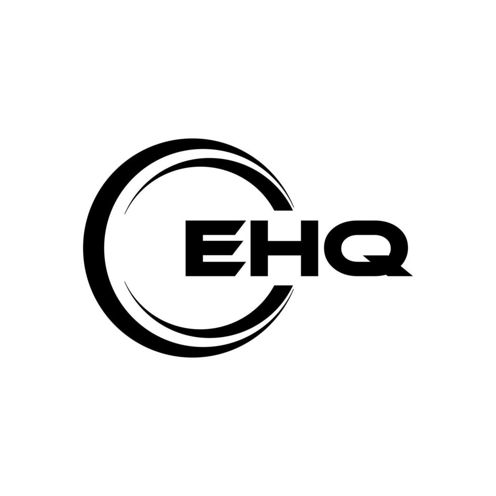 EHQ letter logo design in illustration. Vector logo, calligraphy designs for logo, Poster, Invitation, etc.