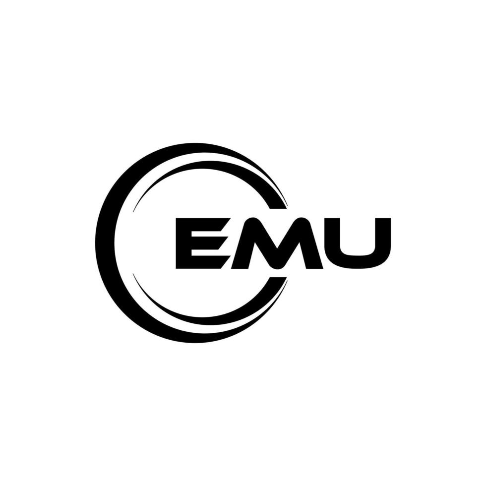 diseño del logotipo de la letra emu en la ilustración. logotipo vectorial, diseños de caligrafía para logotipo, afiche, invitación, etc. vector