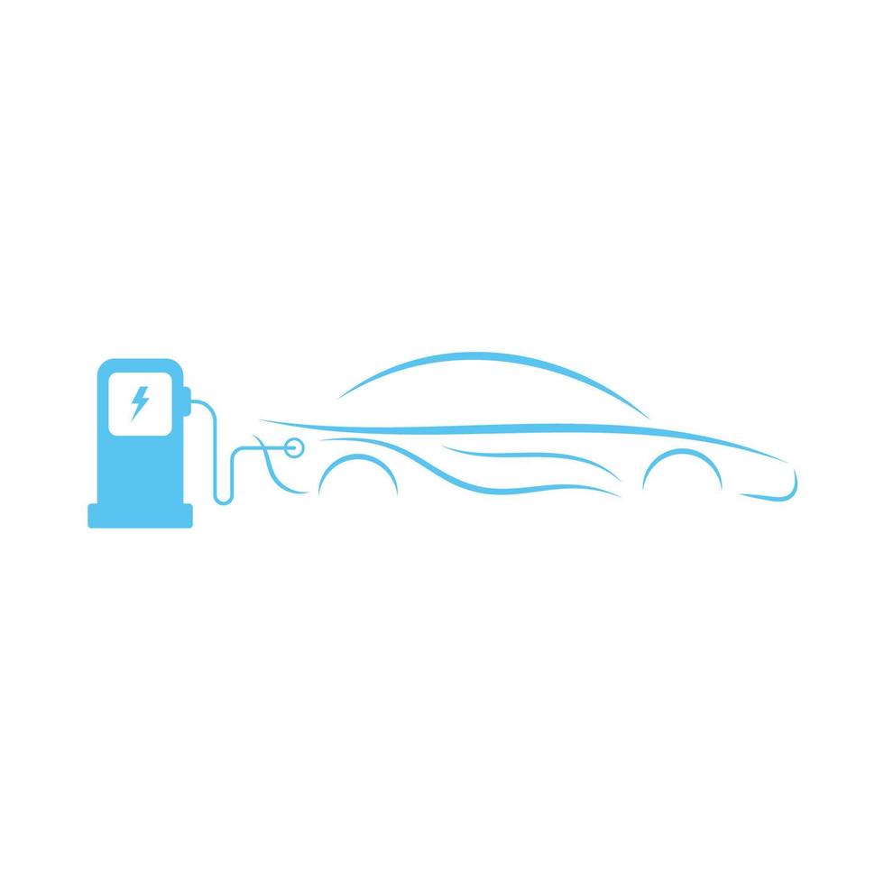 Electric vehicle power charging station. EV car symbol. Vector illustration