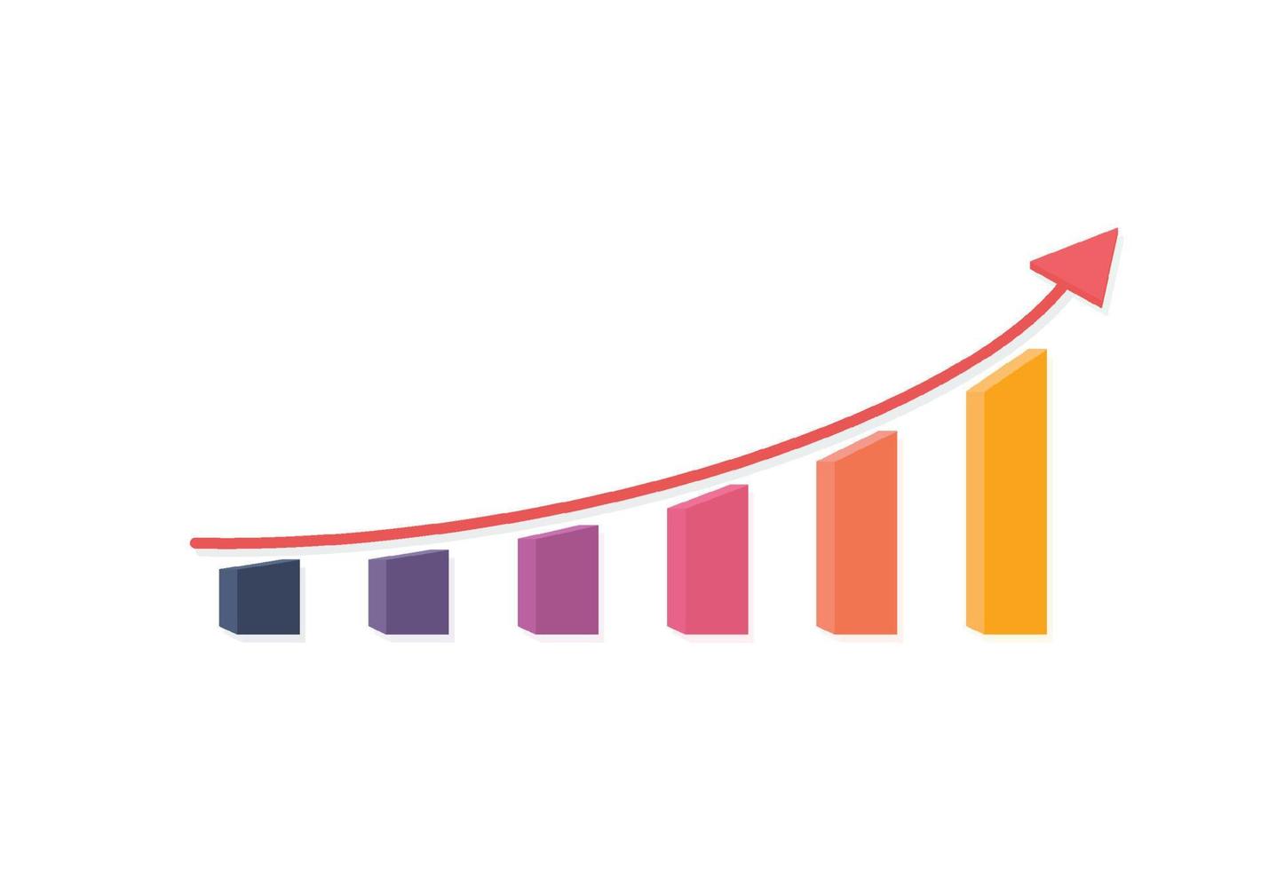 Growth financial graph trading stock for business. Vector illustration