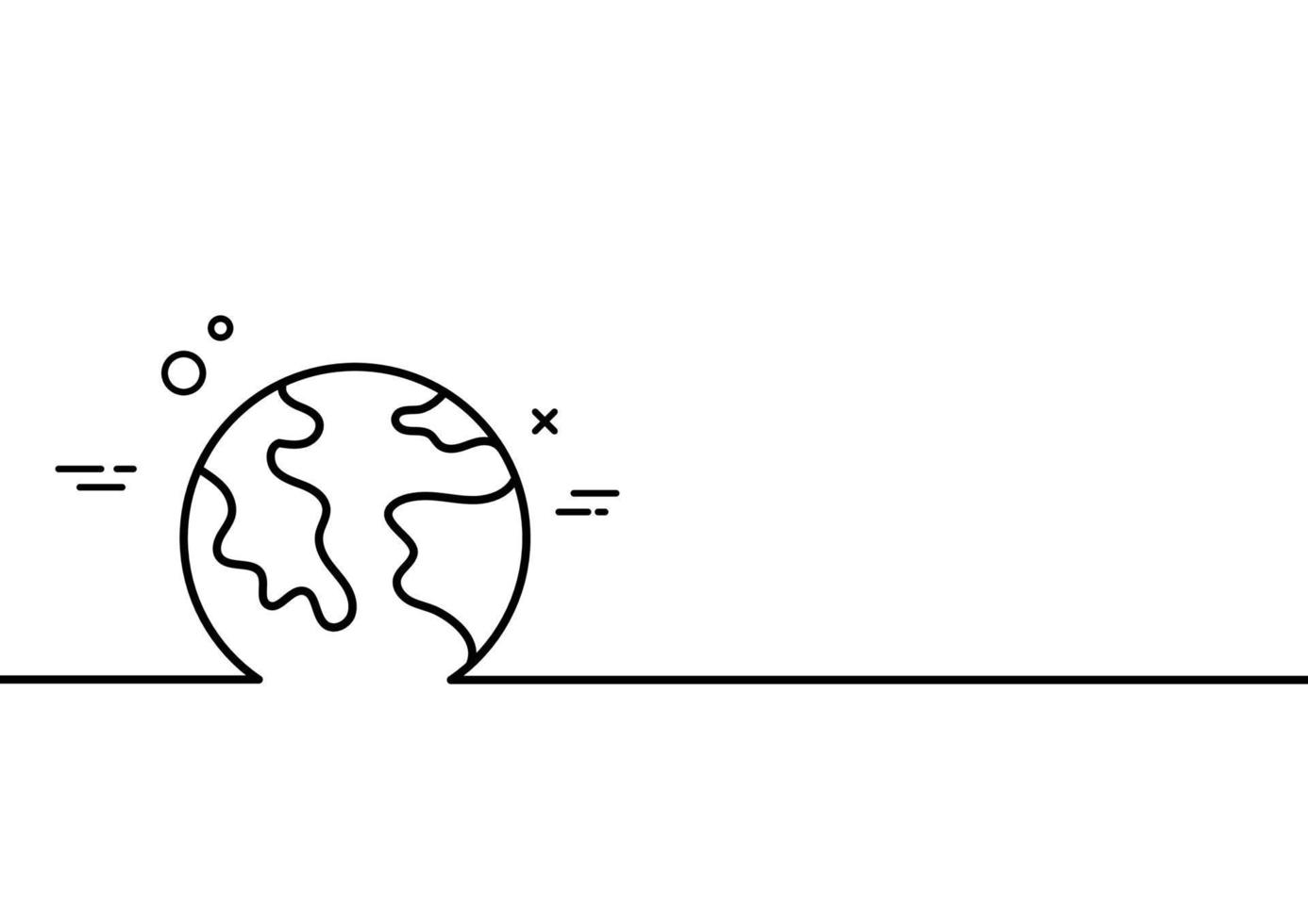 Continuous Earth line drawing. Global hand drawn design. Vector illustrations