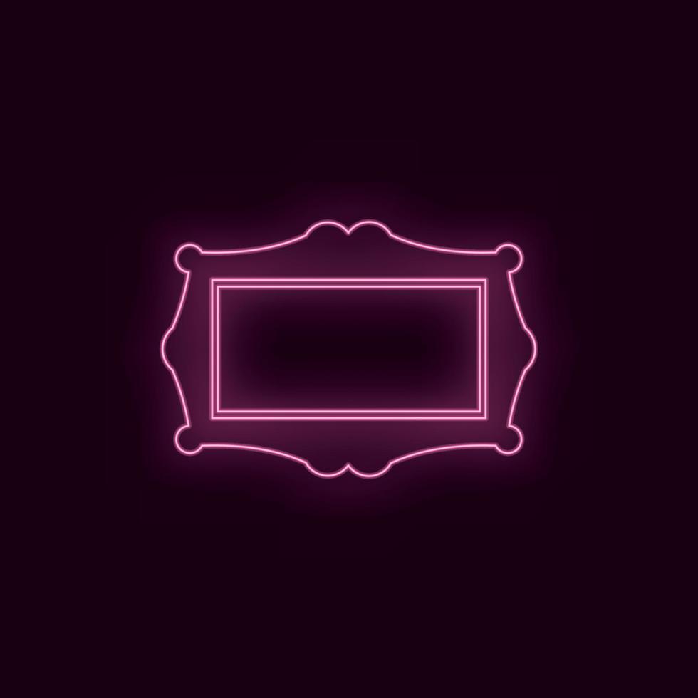 Frame, theater, neon, icon. Theater ruby color neon ui ux icon. Theater sign logo vector - Vector on white background