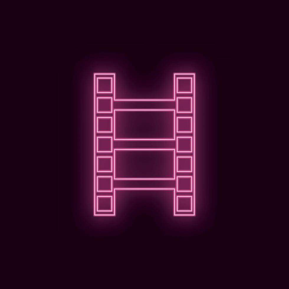 Movie script, neon, icon. Theater ruby color neon ui ux icon. Theater sign logo vector - Vector on white background
