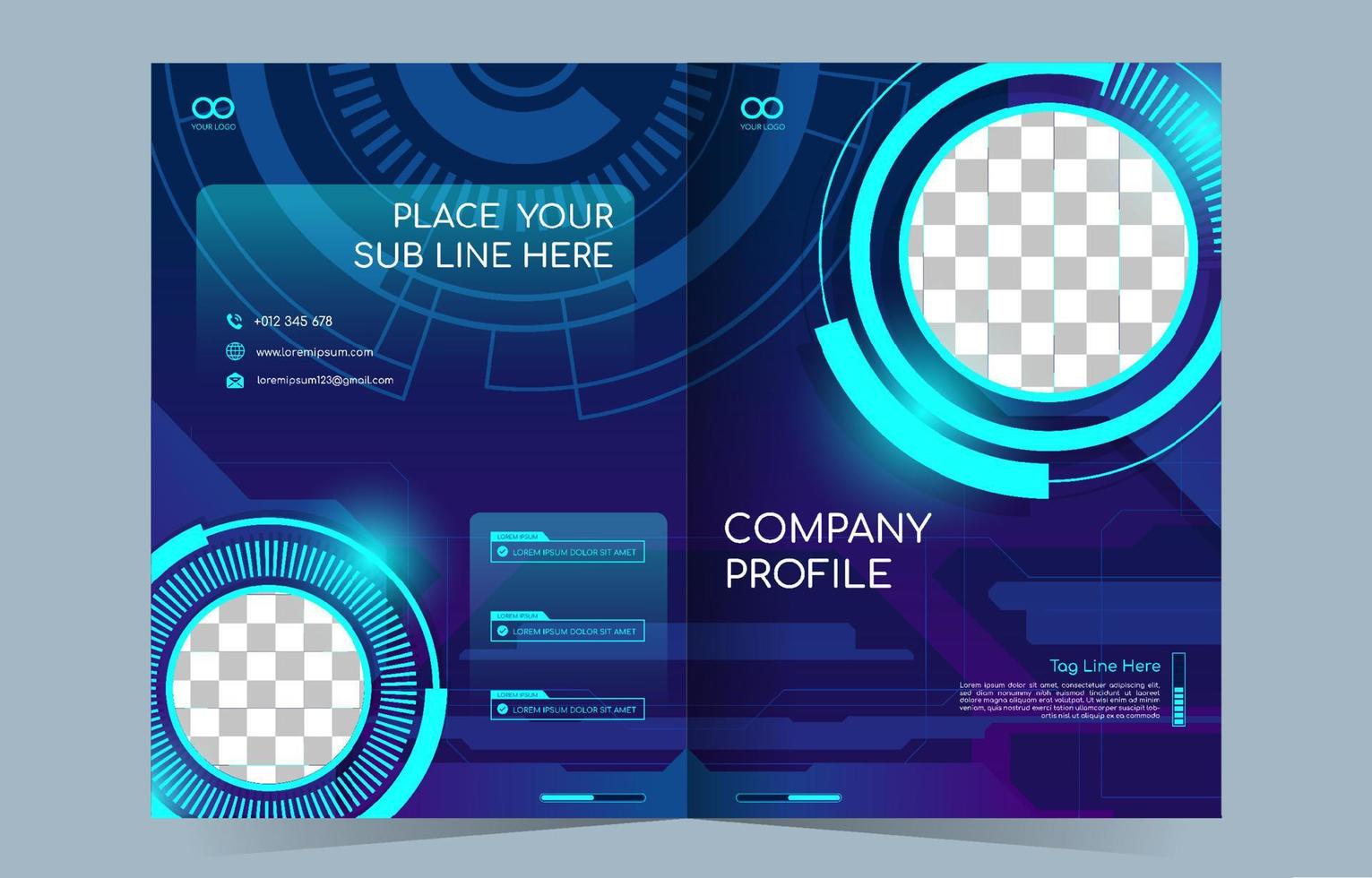 Technology Company Profile Cover Template vector