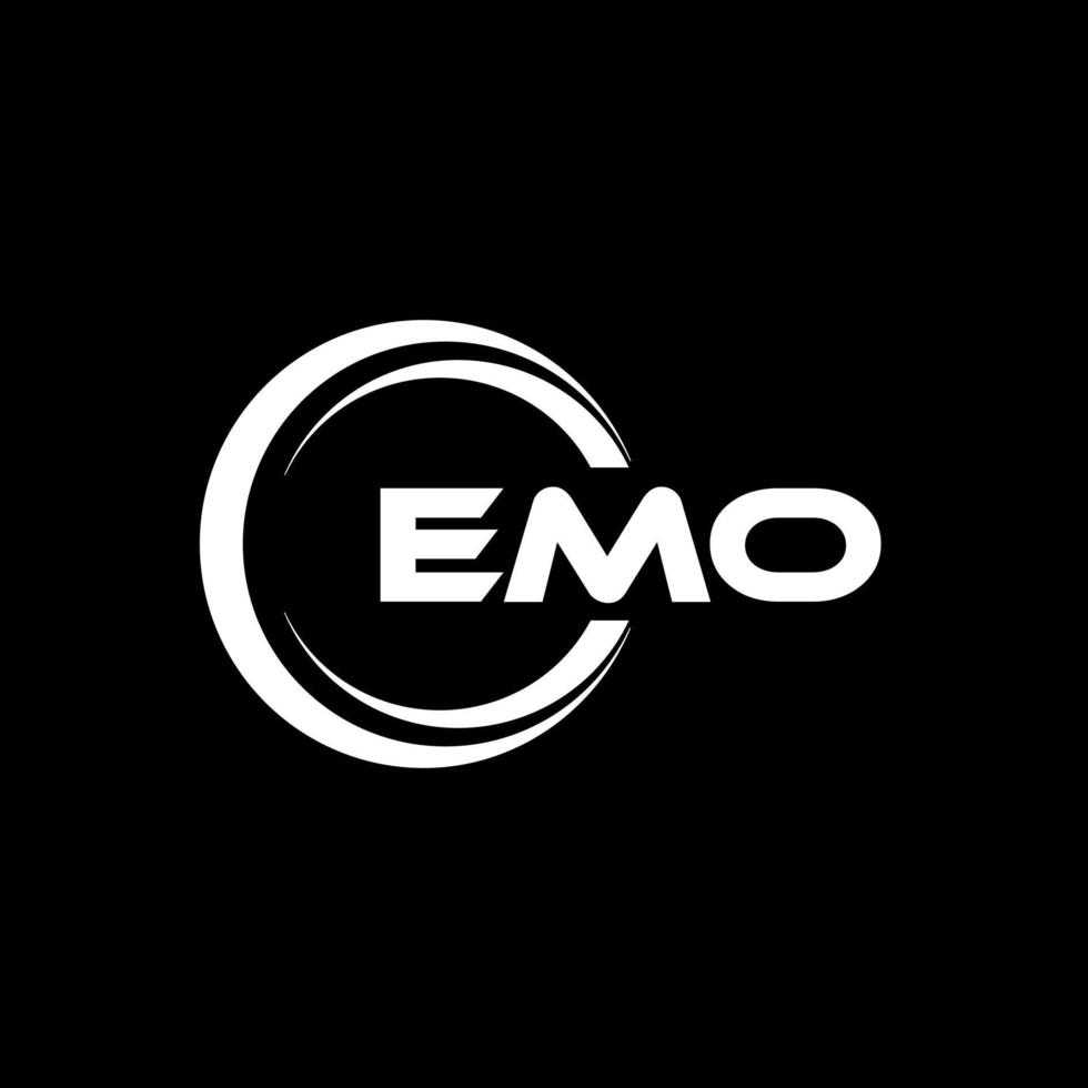 EMO letter logo design in illustration. Vector logo, calligraphy designs for logo, Poster, Invitation, etc.