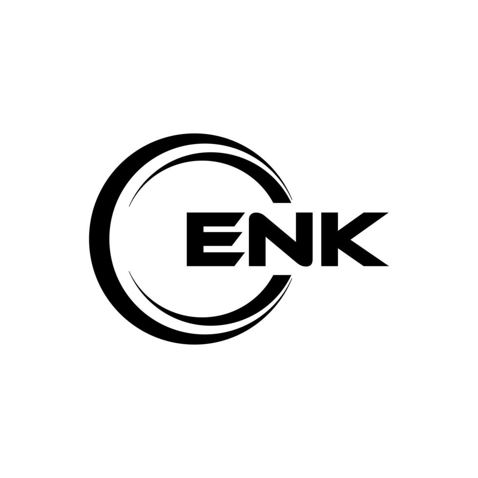 ENK letter logo design in illustration. Vector logo, calligraphy