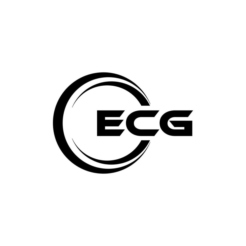 ECG letter logo design in illustration. Vector logo, calligraphy designs for logo, Poster, Invitation, etc.