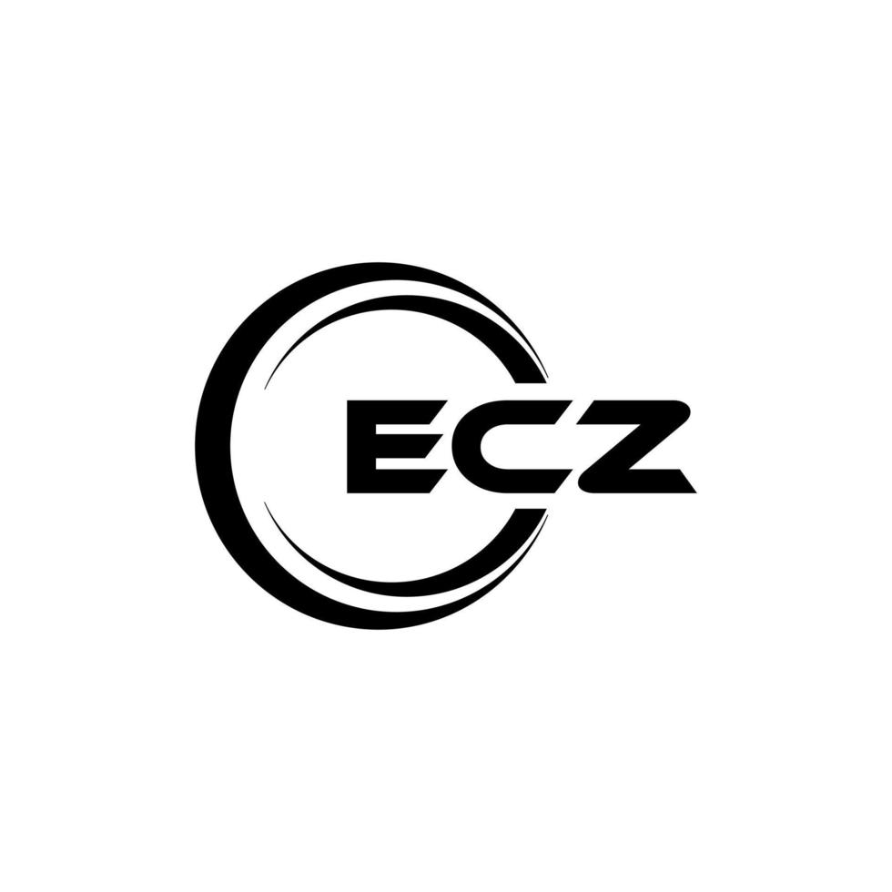 ECZ letter logo design in illustration. Vector logo, calligraphy designs for logo, Poster, Invitation, etc.