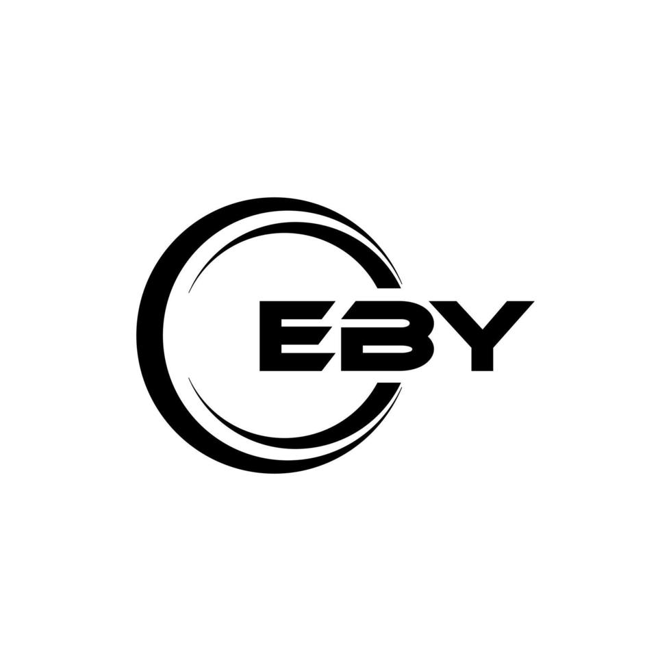 EBY letter logo design in illustration. Vector logo, calligraphy designs for logo, Poster, Invitation, etc.