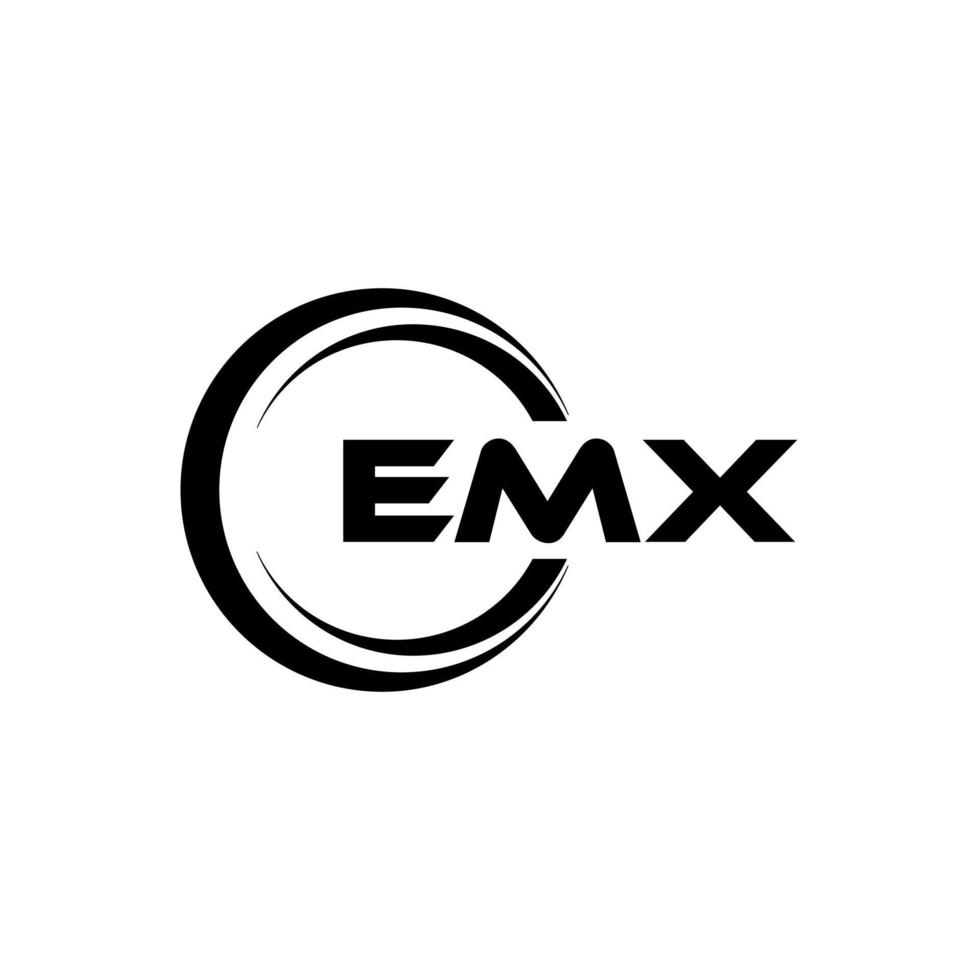 EMX letter logo design in illustration. Vector logo, calligraphy designs for logo, Poster, Invitation, etc.