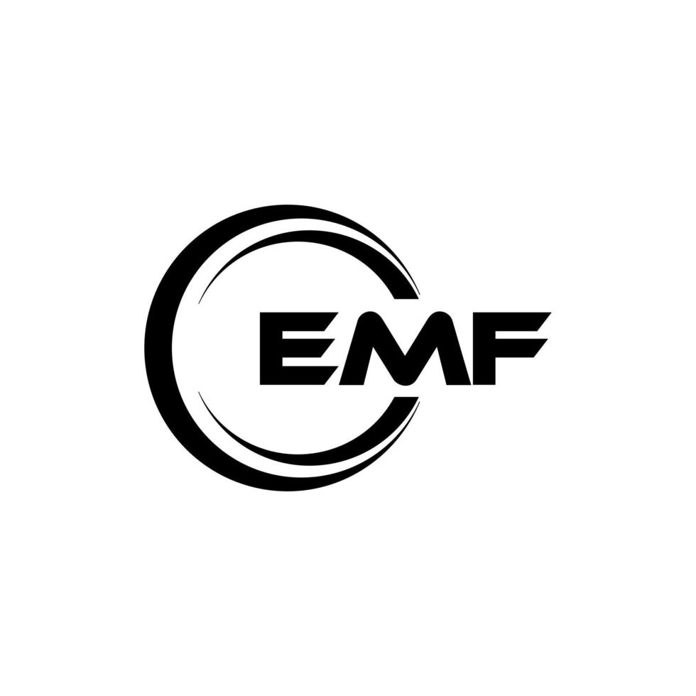 EMF letter logo design in illustration. Vector logo, calligraphy designs for logo, Poster, Invitation, etc.