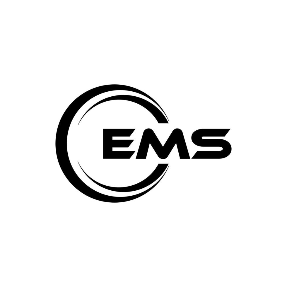 EMS letter logo design in illustration. Vector logo, calligraphy designs for logo, Poster, Invitation, etc.