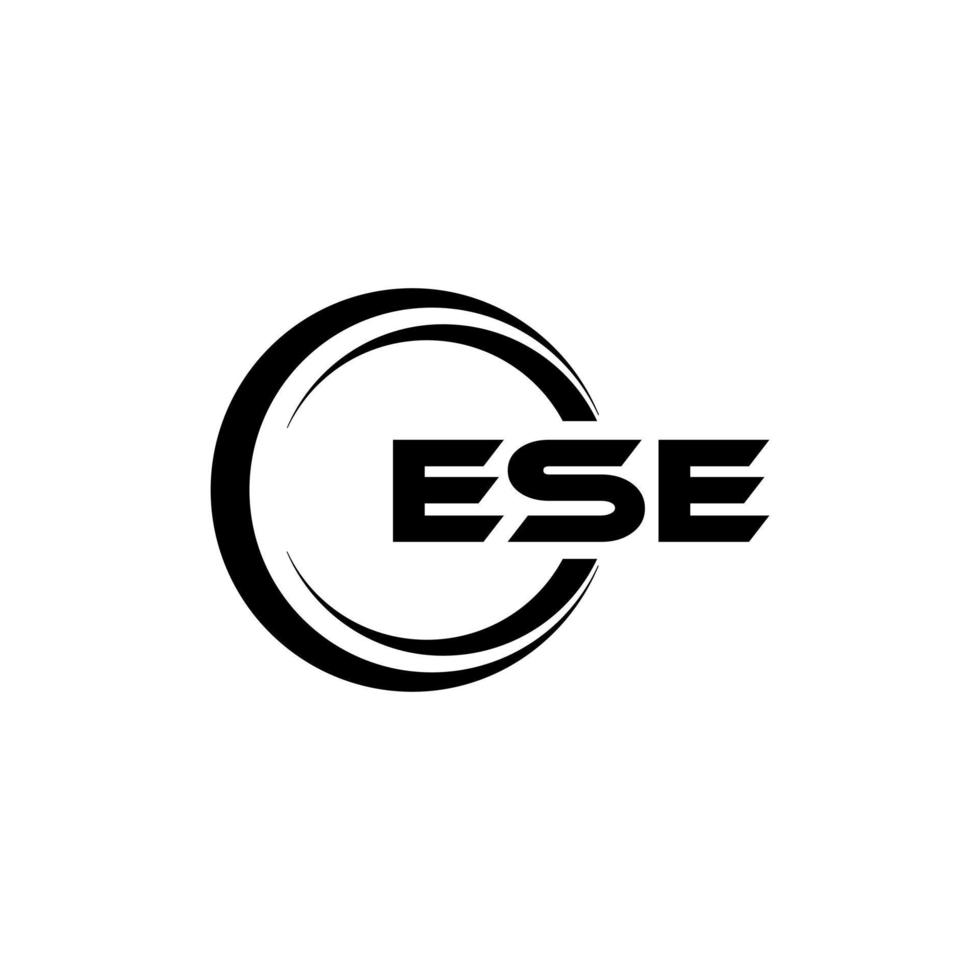 ESE letter logo design in illustration. Vector logo, calligraphy designs for logo, Poster, Invitation, etc.