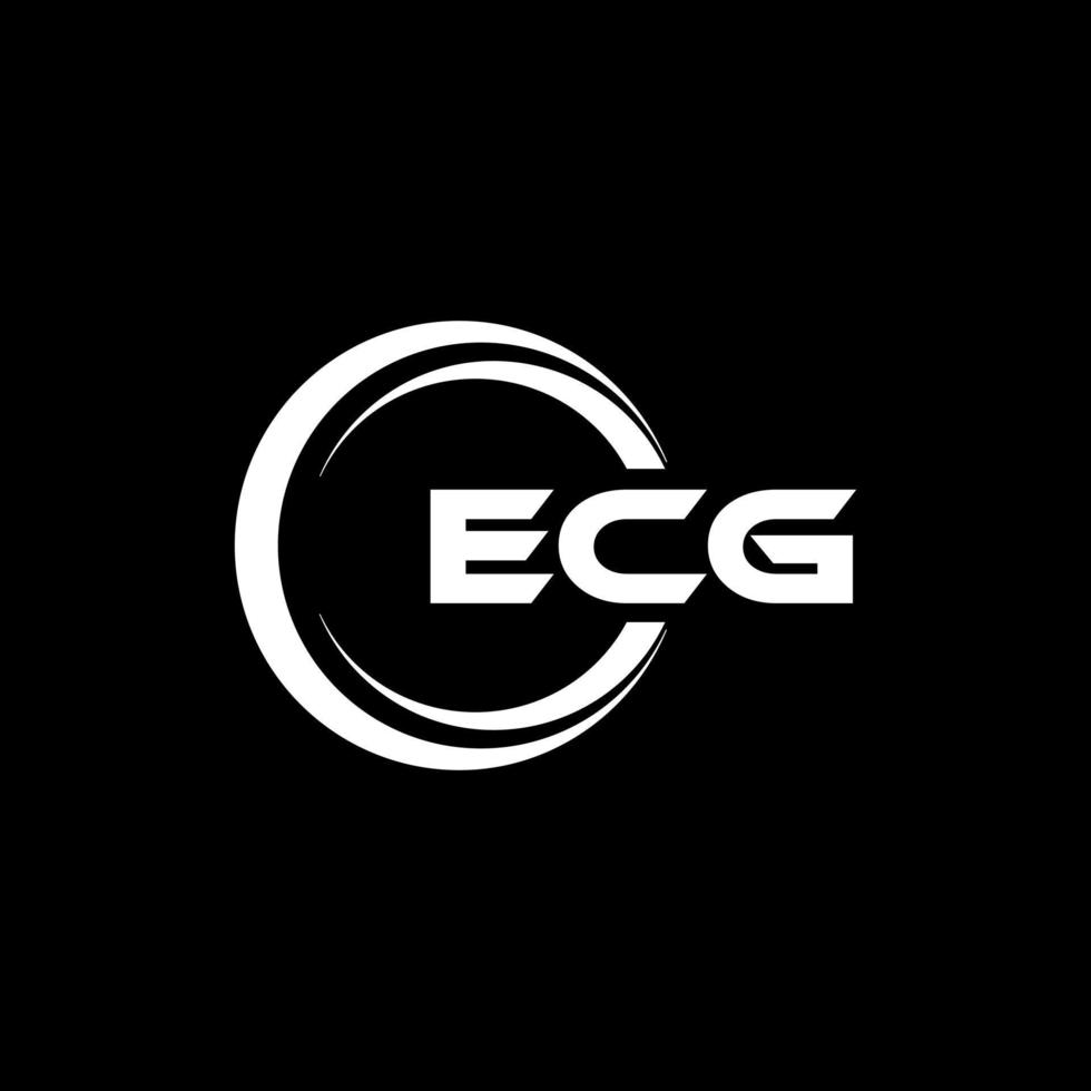 ECG letter logo design in illustration. Vector logo, calligraphy designs for logo, Poster, Invitation, etc.