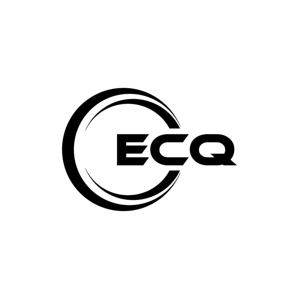 ECQ letter logo design in illustration. Vector logo, calligraphy designs for logo, Poster, Invitation, etc.