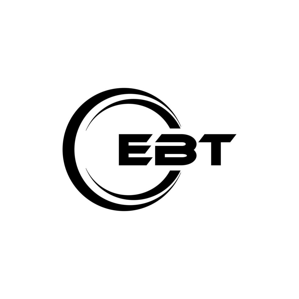 EBT letter logo design in illustration. Vector logo, calligraphy designs for logo, Poster, Invitation, etc.