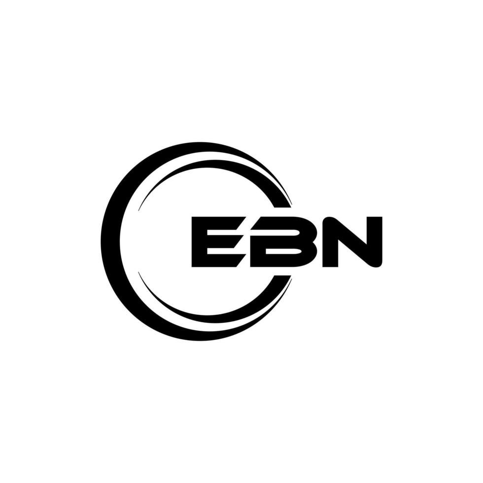 diseño del logotipo de la letra ebn en la ilustración. logotipo vectorial, diseños de caligrafía para logotipo, afiche, invitación, etc. vector