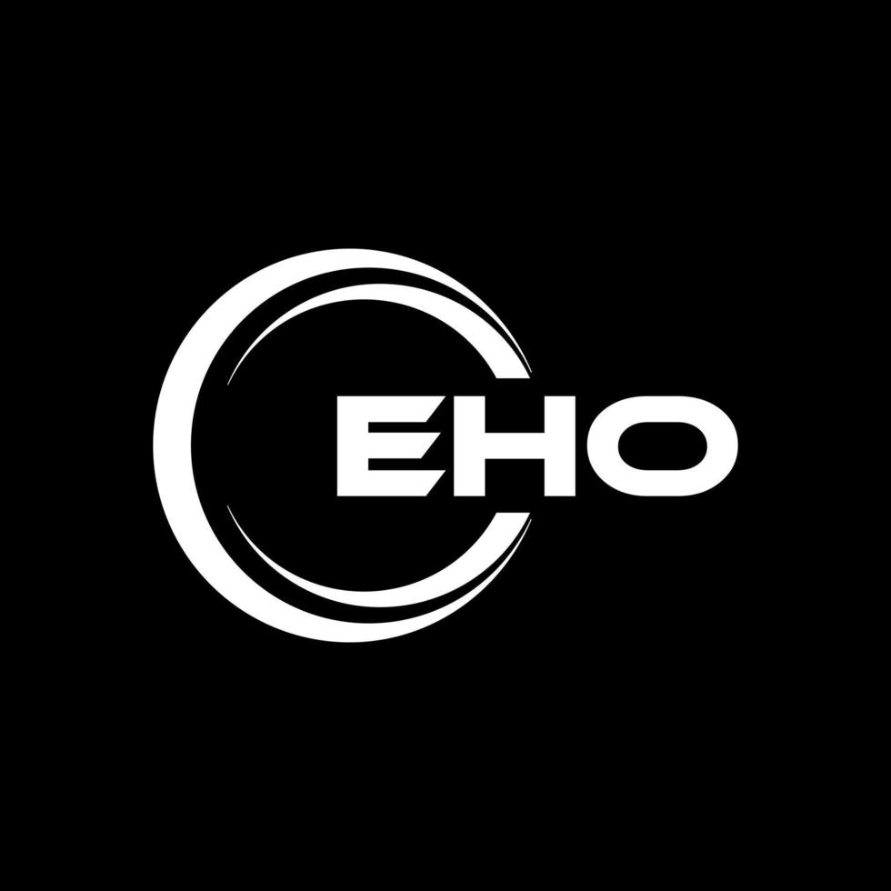EHO letter logo design in illustration. Vector logo, calligraphy designs for logo, Poster, Invitation, etc.