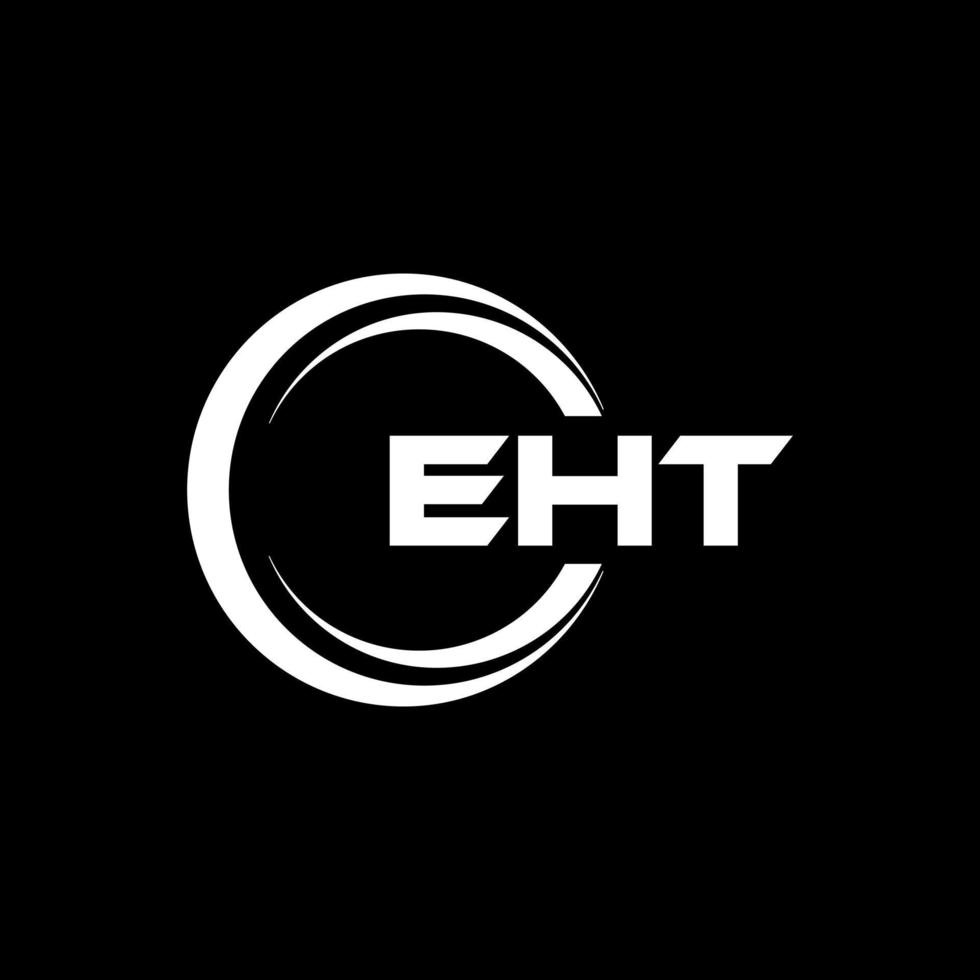 EHT letter logo design in illustration. Vector logo, calligraphy designs for logo, Poster, Invitation, etc.