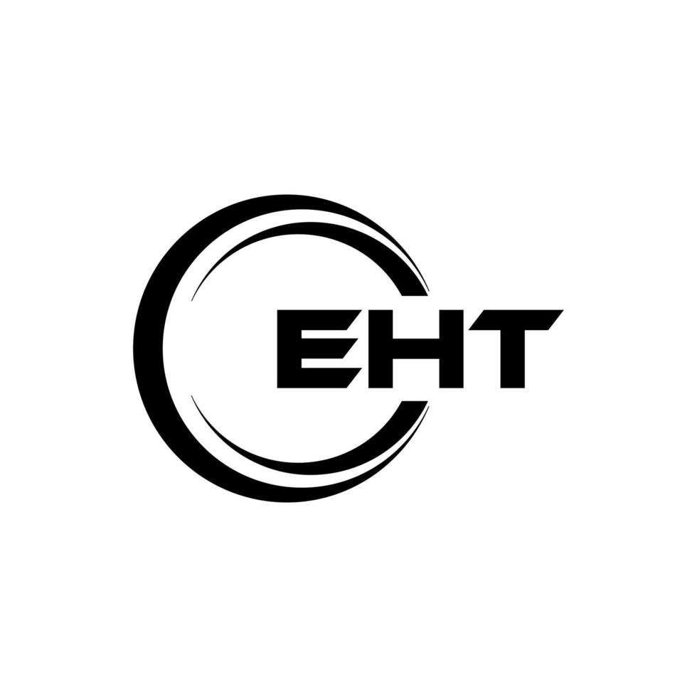 EHT letter logo design in illustration. Vector logo, calligraphy designs for logo, Poster, Invitation, etc.