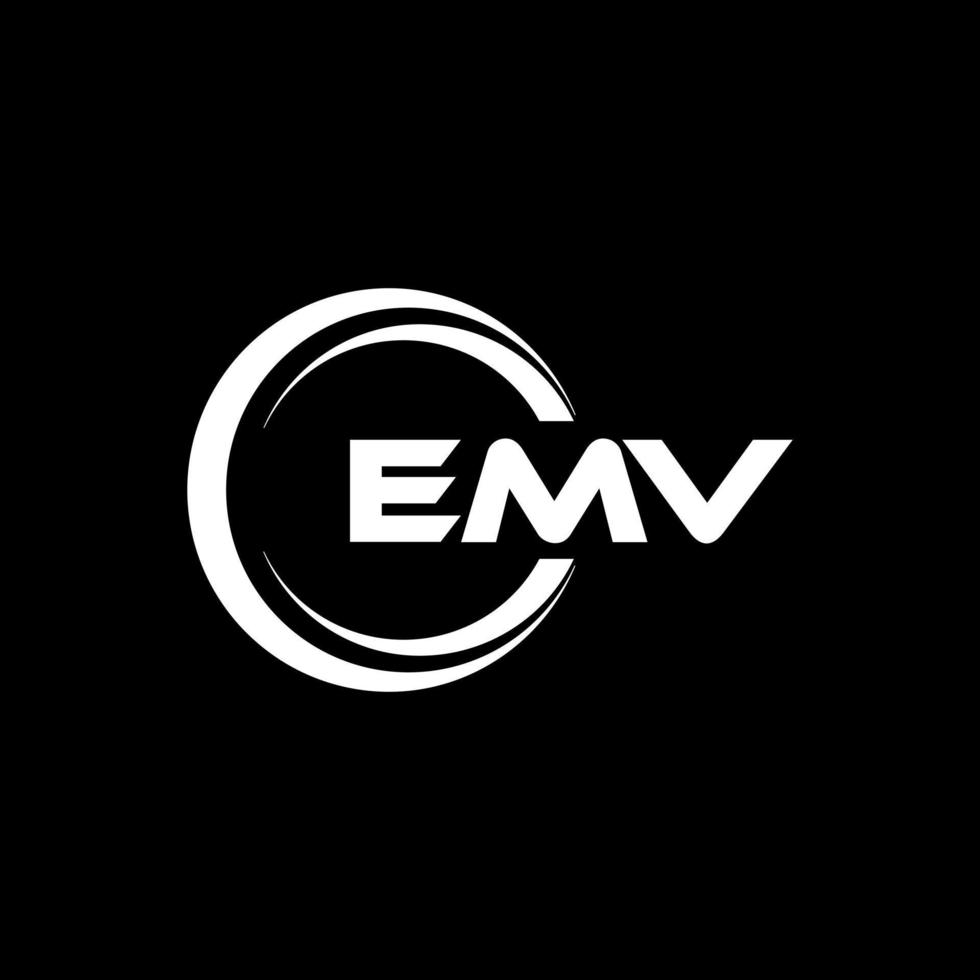 diseño de logotipo de letra emv en ilustración. logotipo vectorial, diseños de caligrafía para logotipo, afiche, invitación, etc. vector