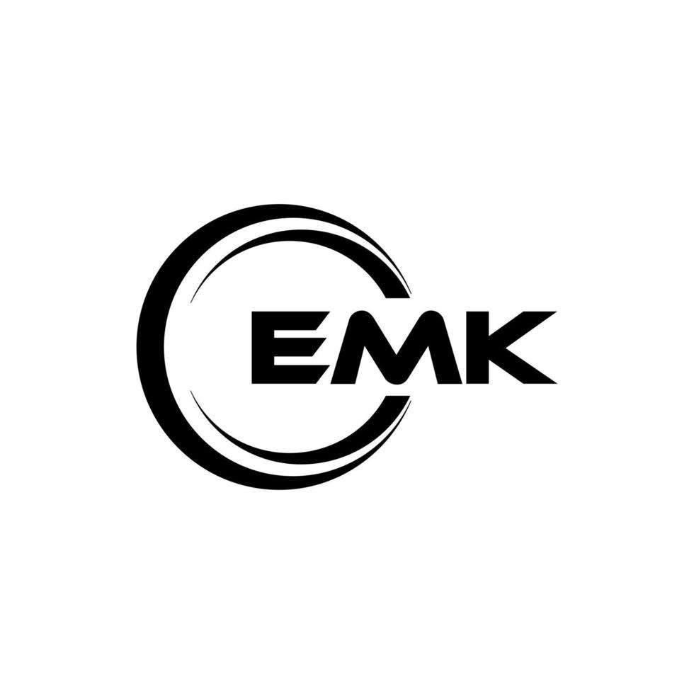 diseño de logotipo de letra emk en ilustración. logotipo vectorial, diseños de caligrafía para logotipo, afiche, invitación, etc. vector