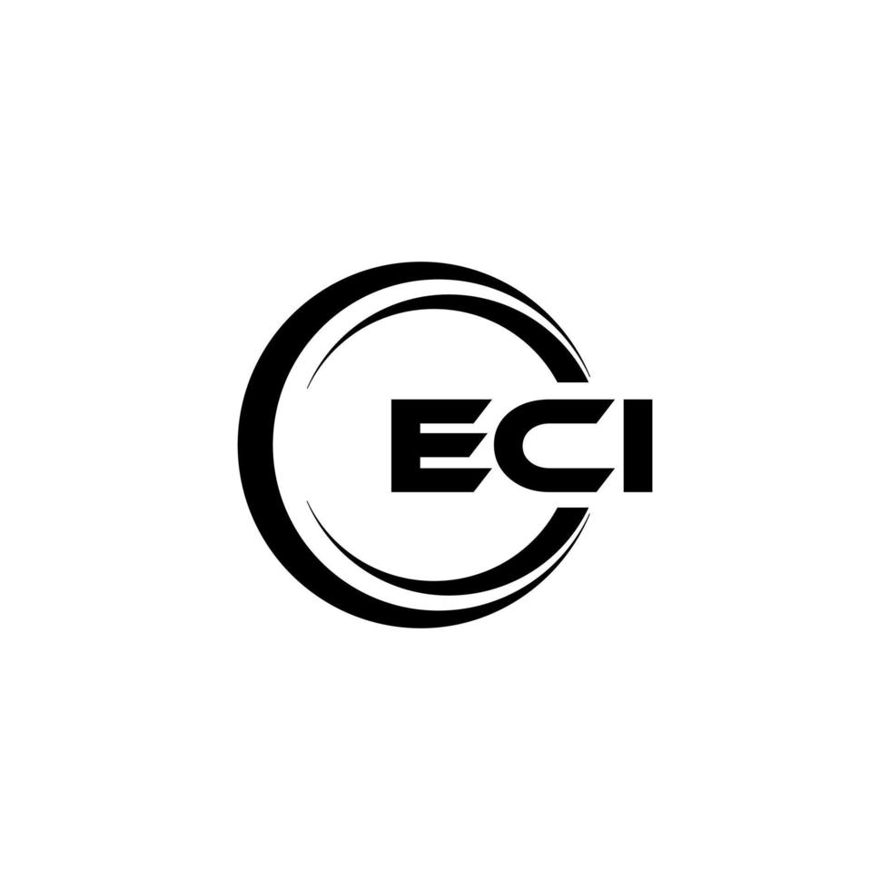 diseño del logotipo de la letra eci en la ilustración. logotipo vectorial, diseños de caligrafía para logotipo, afiche, invitación, etc. vector