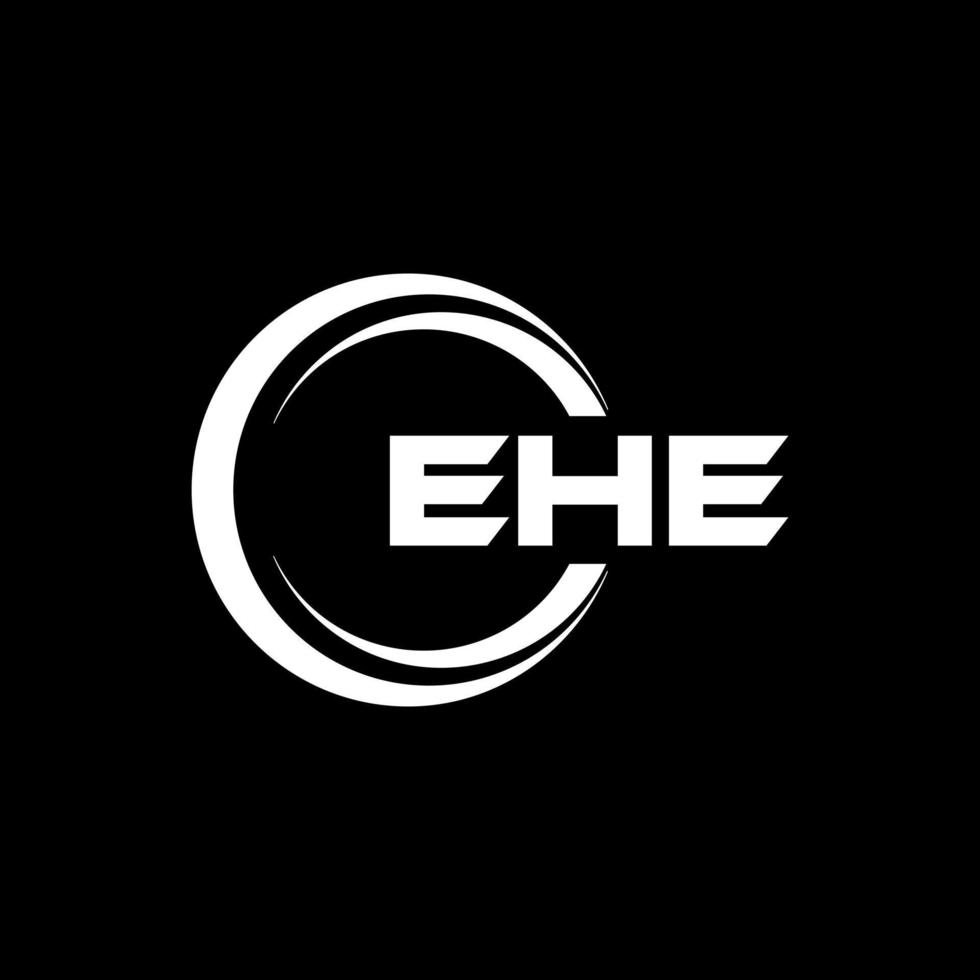 EHE letter logo design in illustration. Vector logo, calligraphy designs for logo, Poster, Invitation, etc.