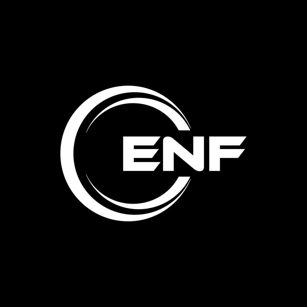 ENF letter logo design in illustration. Vector logo, calligraphy designs for logo, Poster, Invitation, etc.