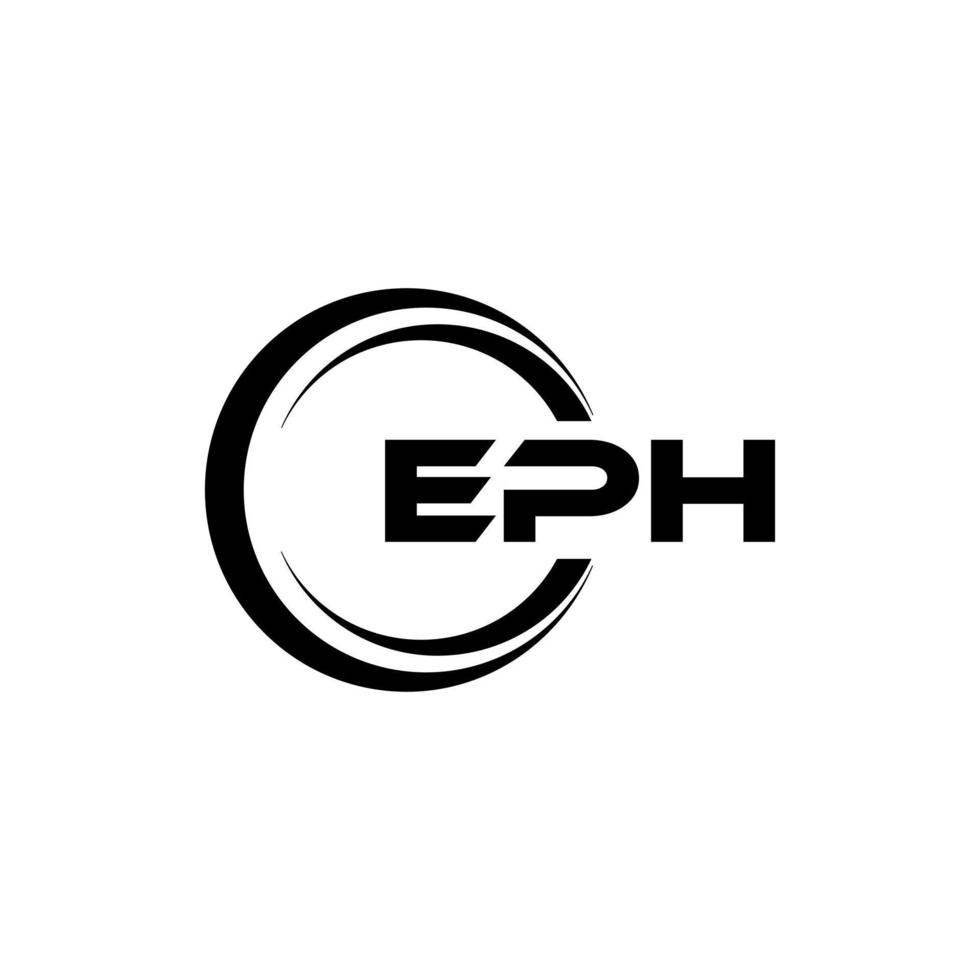 EPH letter logo design in illustration. Vector logo, calligraphy designs for logo, Poster, Invitation, etc.