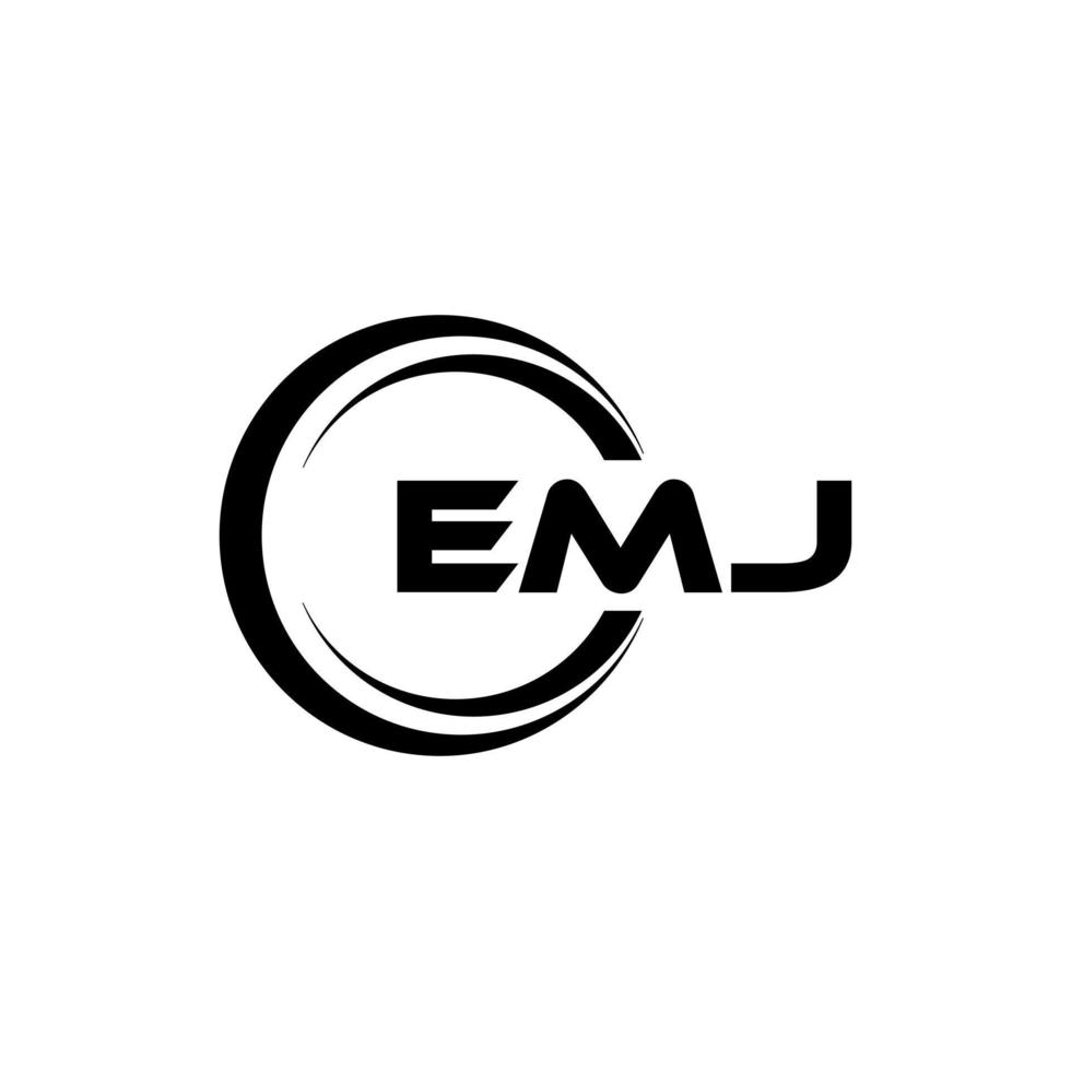 EMJ letter logo design in illustration. Vector logo, calligraphy designs for logo, Poster, Invitation, etc.