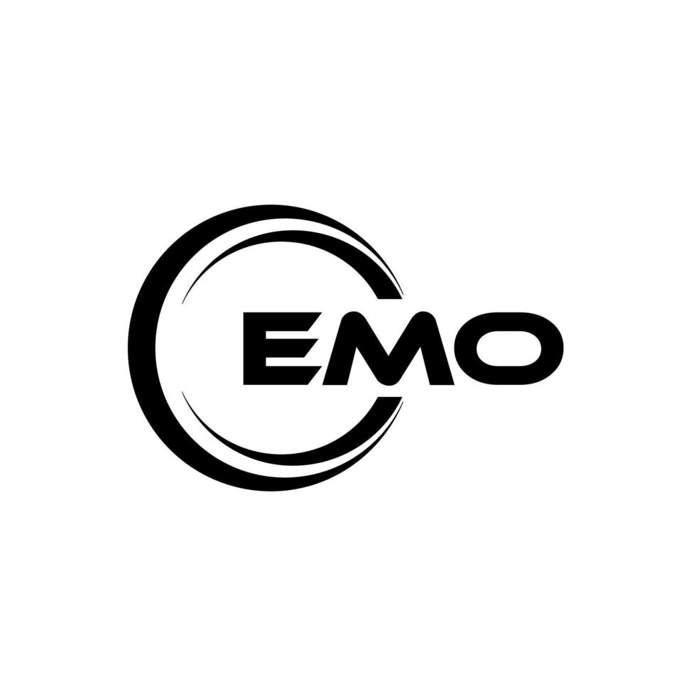 EMO letter logo design in illustration. Vector logo, calligraphy designs for logo, Poster, Invitation, etc.