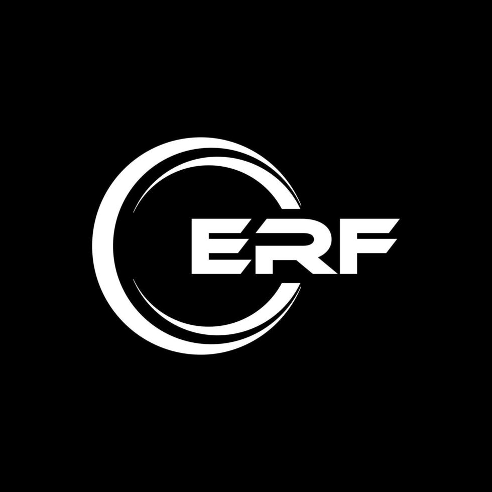ERF letter logo design in illustration. Vector logo, calligraphy designs for logo, Poster, Invitation, etc.