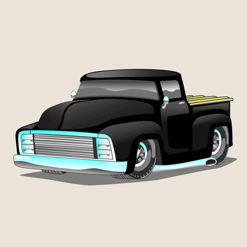 Classic Black Small Truck vector