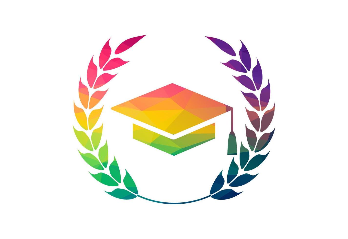 Low Poly and Education logo design, Vector design template