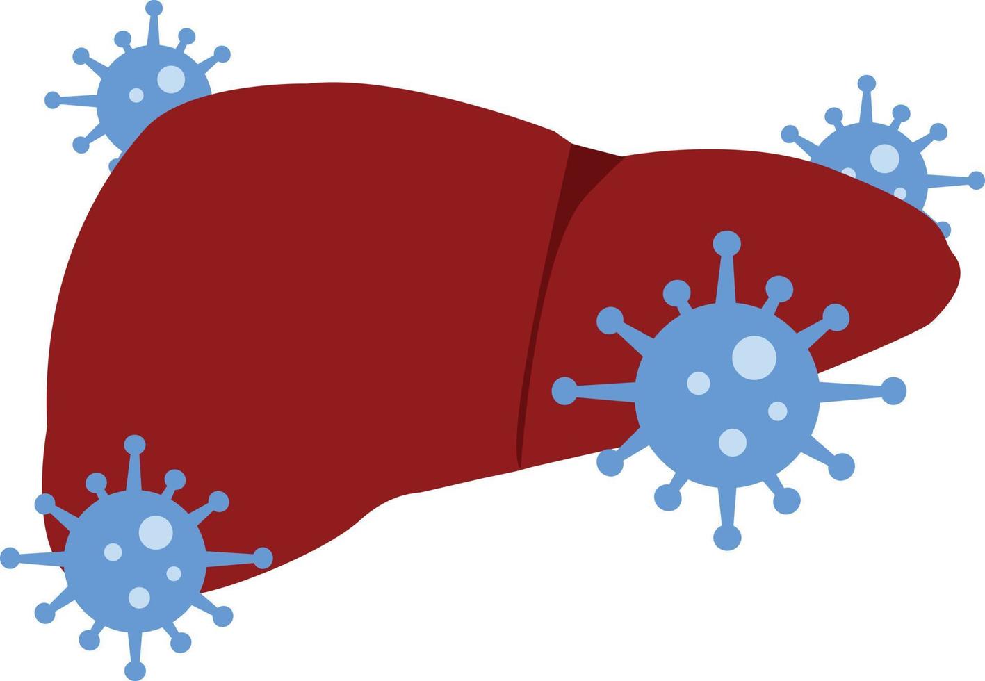 Hepatitis C icon on white background. Viral hepatitis concept. Hepatitis C virus attack the liver sign. Viral hepatitis medical symbol. flat style. vector