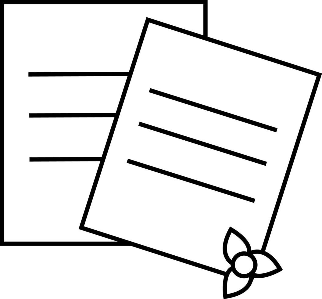 Document, papers. Illustration vector icon on white background