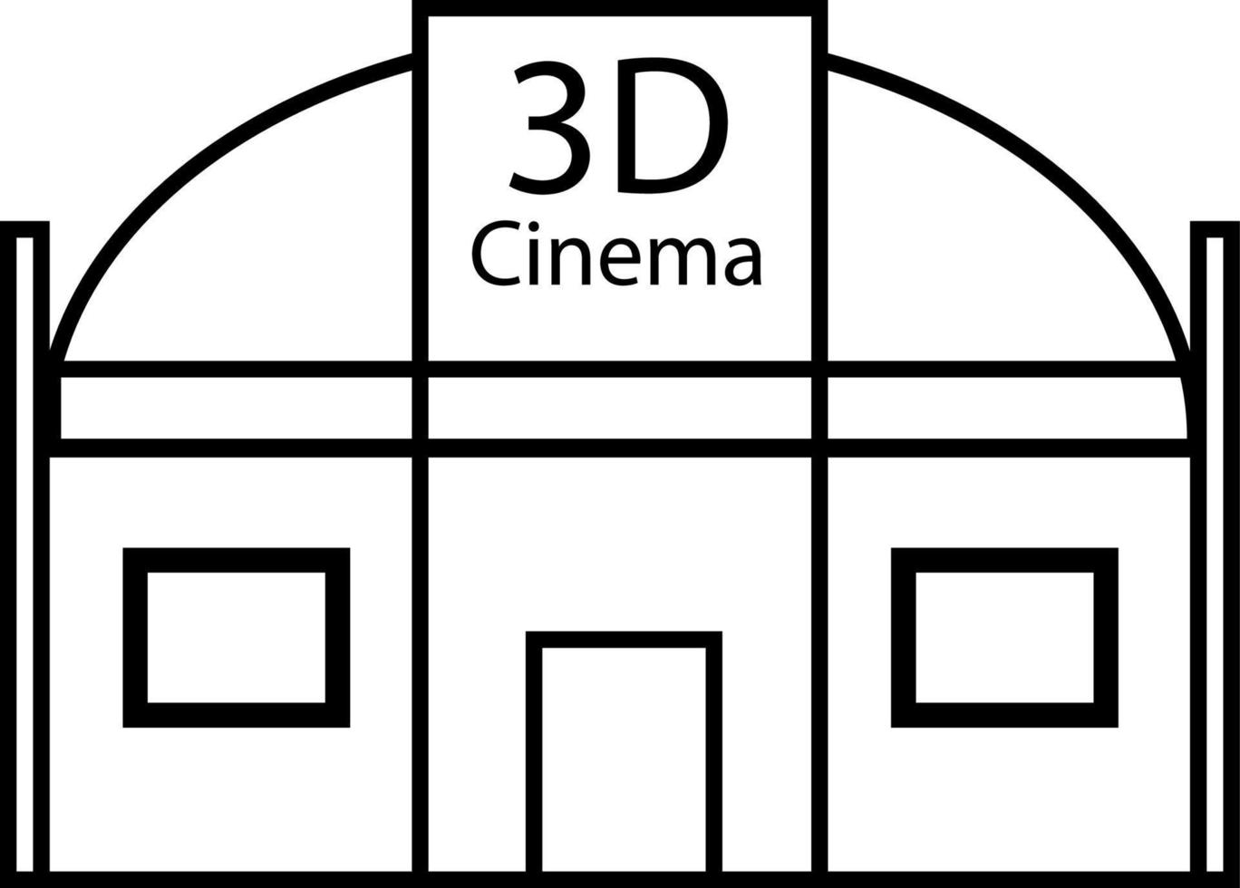 cine club 3d. ilustración vector icono en blanco antecedentes